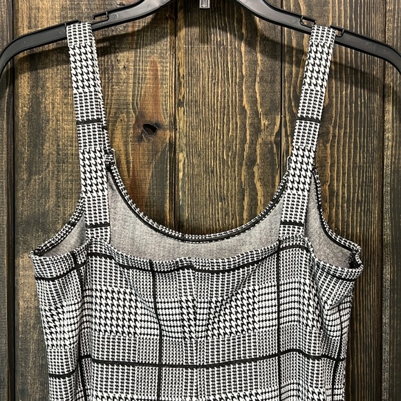 Lily Rose Jumper Dress L Plaid Grey Neutral Stretch Academia Preppy 90s Y2K - Picture 7 of 11